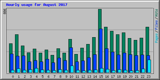 Hourly usage for August 2017